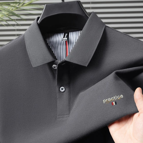 100% Pure Cotton Men's Classic Embroidered Polo Shirt Luxury Breathable Anti-wrinkle Cozy Short Sleeve Business Casual Golf Tee