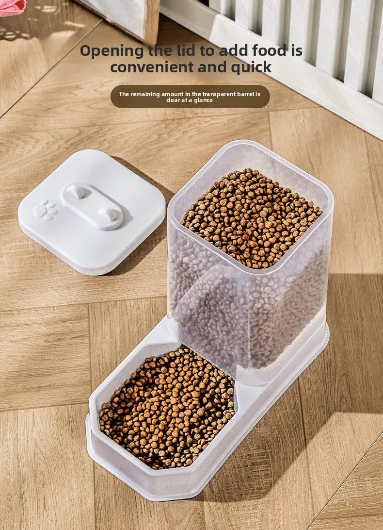 2 in 1 Gravity Pet Feeder Water Dispenser 2.2KG 4L Large Capacity Automatic Refill Bowl For Cats Small Dogs