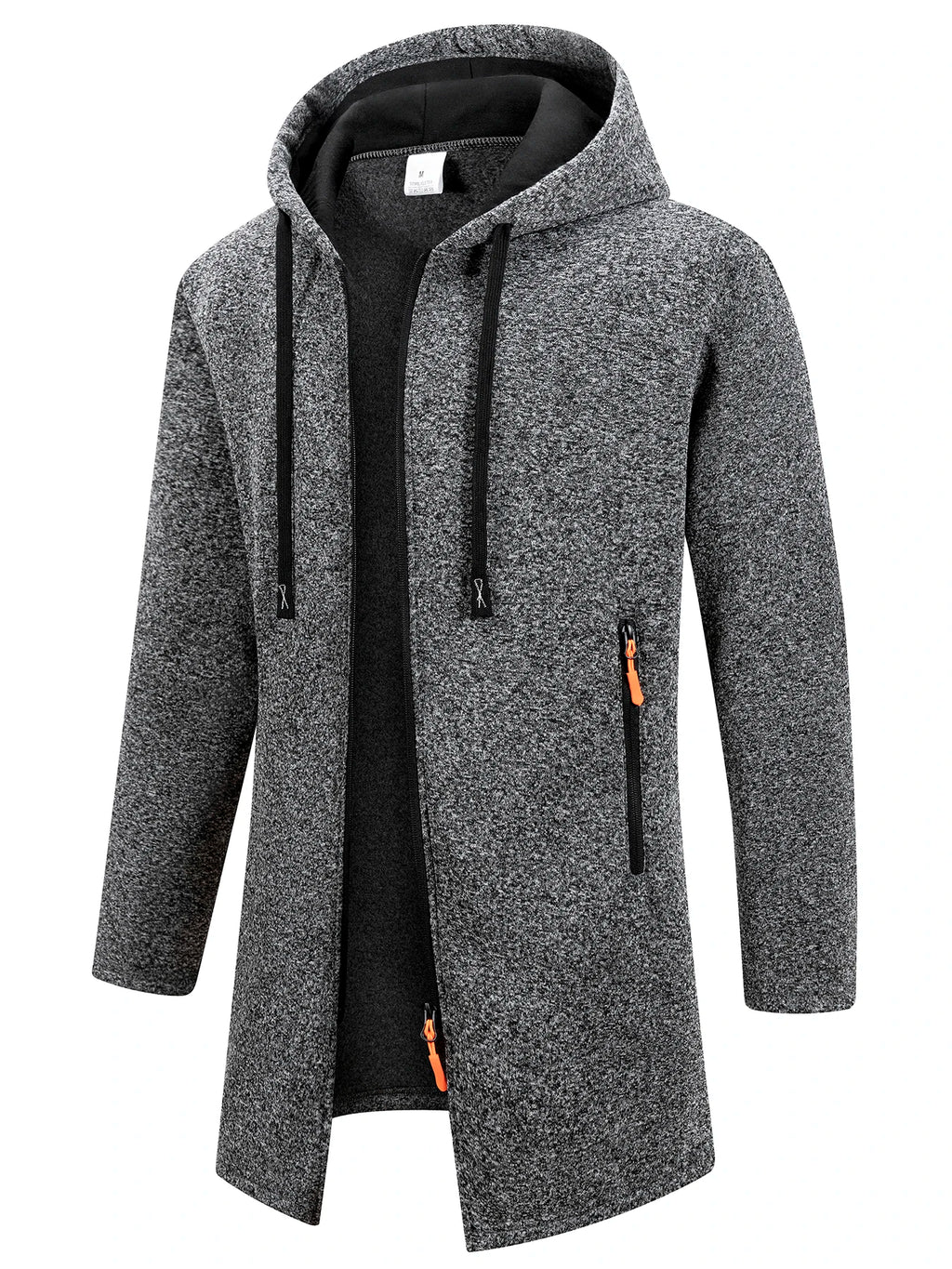 Autumn Winter Men's Hoodies Jacket Fleece Warm Zipper Hooded Sweatshirts Loose Casual Long Sleeve Coat Solid Color Outerwear