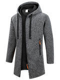 Autumn Winter Men's Hoodies Jacket Fleece Warm Zipper Hooded Sweatshirts Loose Casual Long Sleeve Coat Solid Color Outerwear