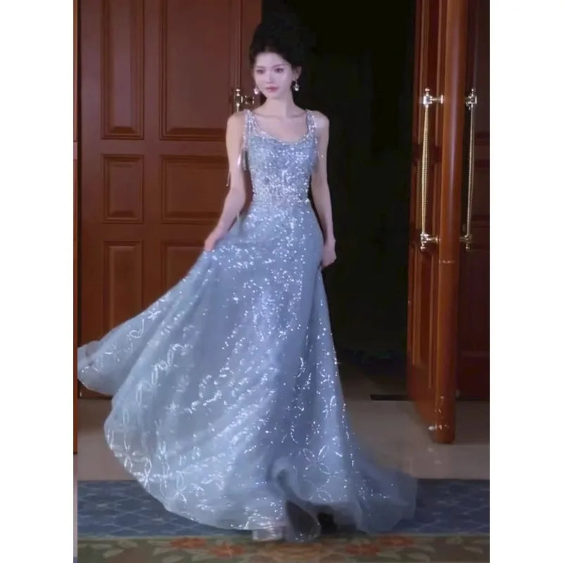 Stunning Bridal Gown Women's Fashion Evening Dress Graduation Engagement Party Heavy Embroidery Beautiful Elegant New Bride D...