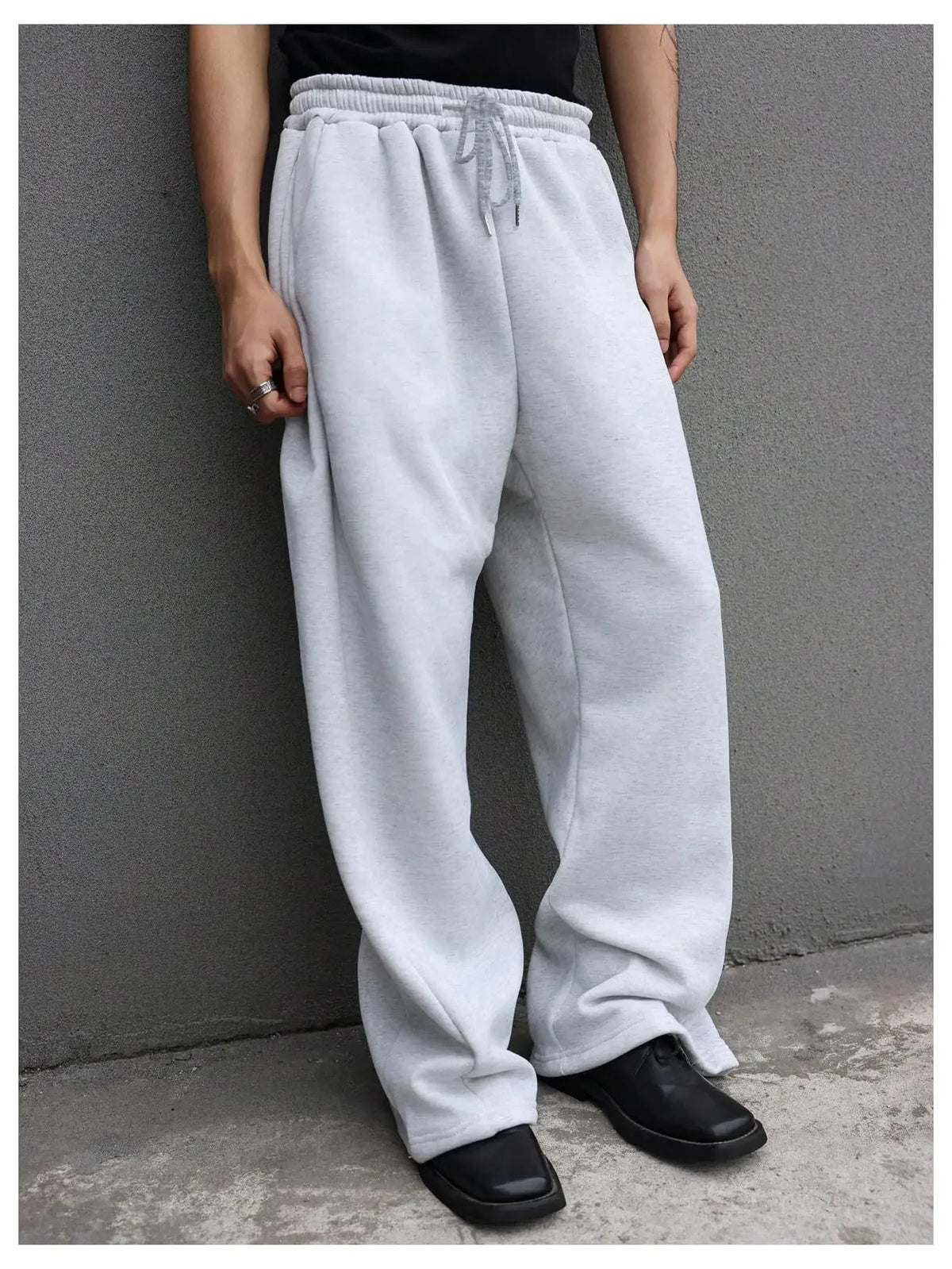 Y2k Harajuku Wide Leg Sweatpants Women Streetwear Baggy Oversize Gray Sports Pants High Waist Drawstring Casual Joggers Trousers