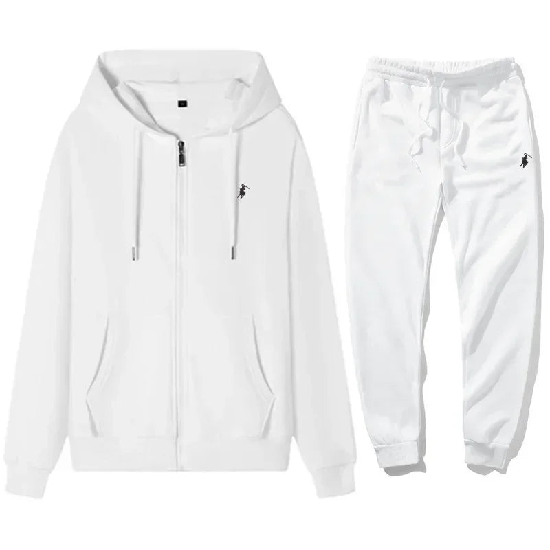 New Men's Fashion Classic Hoodie and Sweatpants Set, Suitable for Autumn and Winter, for Leisure, Fitness and Warmth