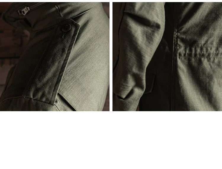 Rugged Bronson 1969 M65 Blended Satin Field Jacket M-65 Olive Green Jacket M51 Tactical Coat
