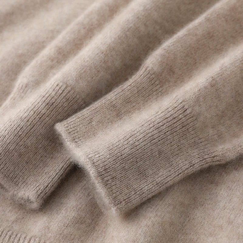 DjzDsm Autumn Winter Men's Sweater 100% Merino Wool Thick Hooded Pullover Soft Knitwear Casual Comfort Wool Clothing Tops