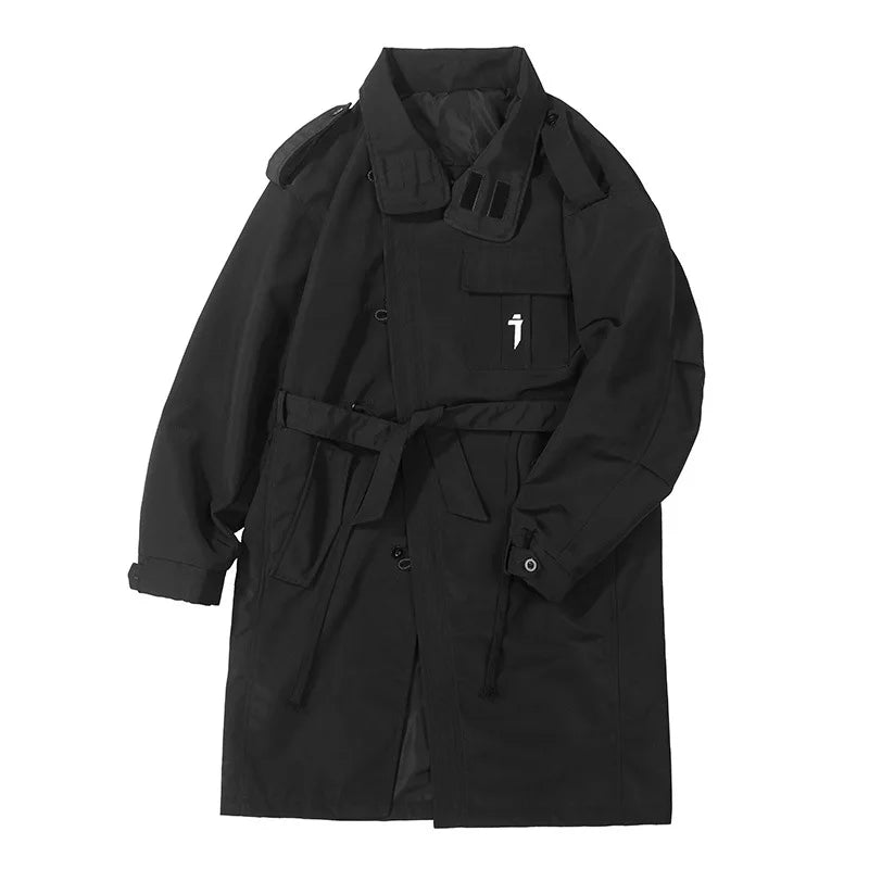 11 BYBB'S DARK Men Tactical Trench Jacket 2024 Autumn Long Coats Windbreaker Mens Loose Punk Functional Long Jackets Techwear