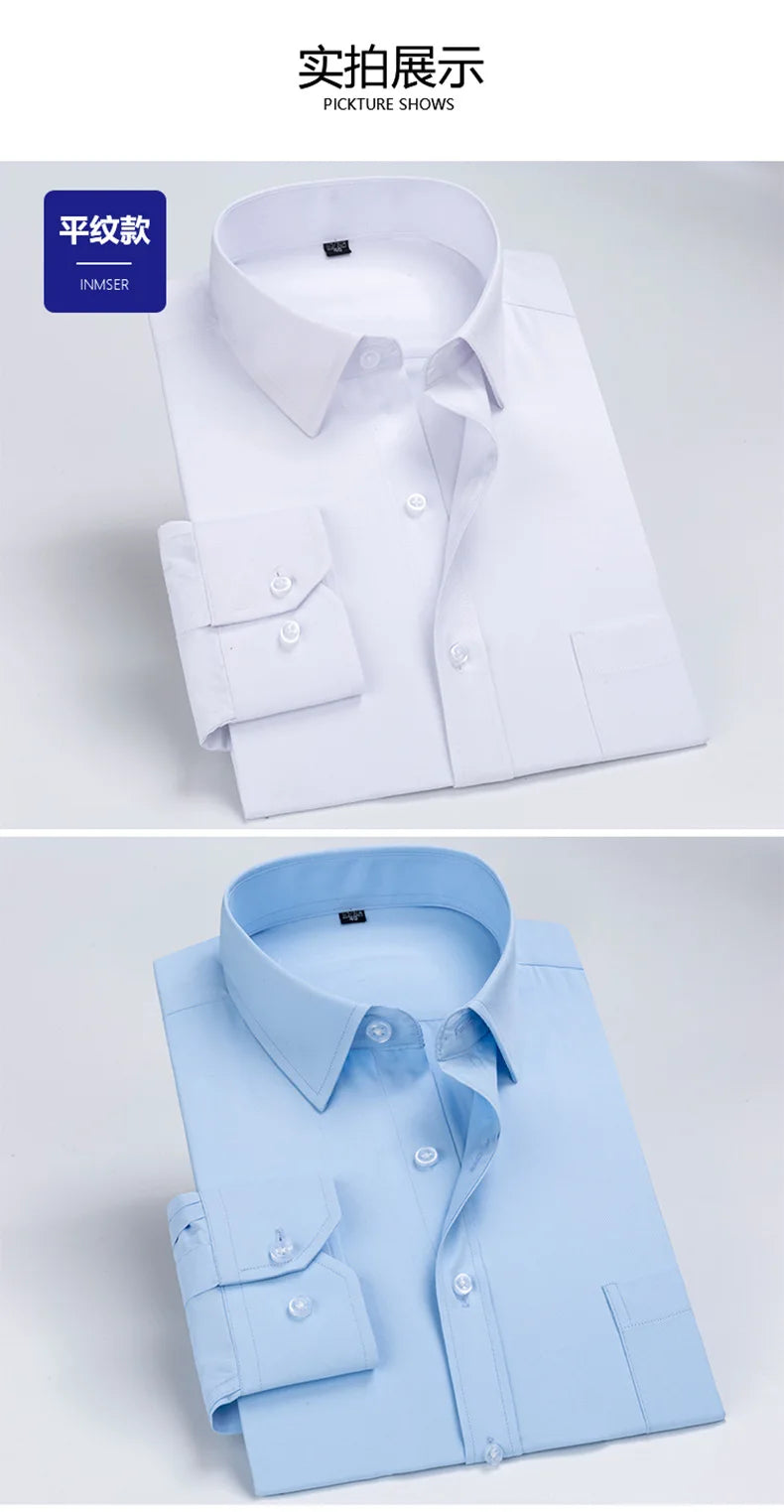 2026 Men's Long Sleeve Cotton Shirt Striped Design Spring Autumn Business Formal Dress Shirts for Men Party Wedding Shirts Male