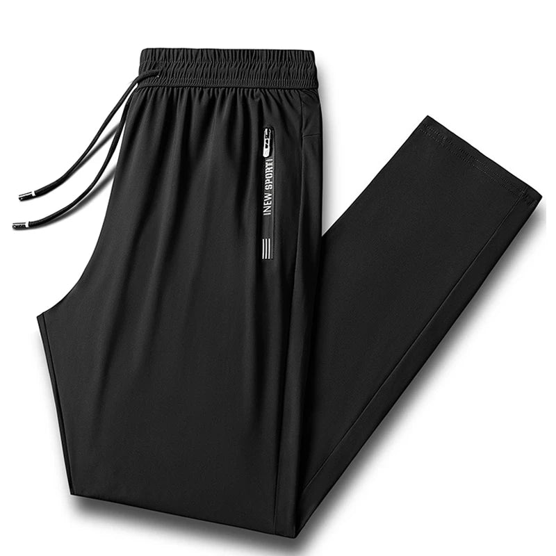 Summer Quick Dry Gym Fitness Men's Pants Breathable Running Jogging Sweatpants Trousers for Men Sports Pants Man Black Gray 3XL