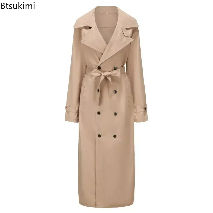 2026 Spring Autumn Men's Overcoat Vintage Long Trench Coat Men New Jacket Coats Men Business Casual Long Solid Windbreak Outwear