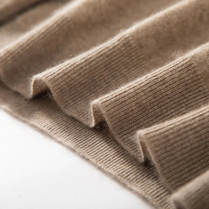 Turtleneck 100% Cashmere Sweater Men Pullover Knitwear Basic Style Autumn Winter Clothes High-end Soft Business Office Tops