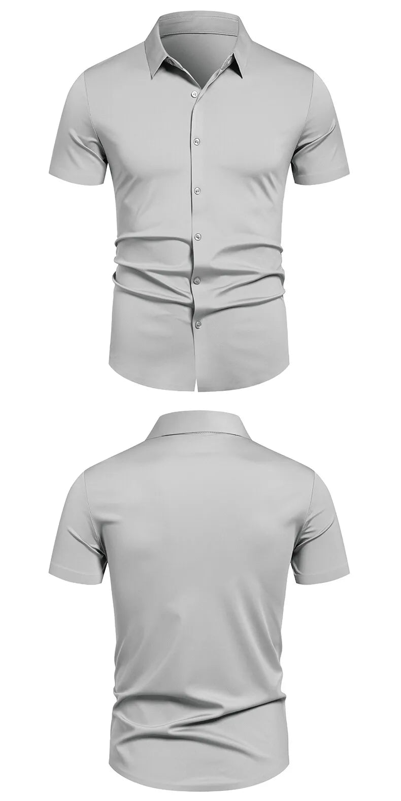 Men's Stretch Shirt Wrinkle Free Dress Shirts Regular Fit Short Sleeve Stretch Business Casual Button Down Shirts