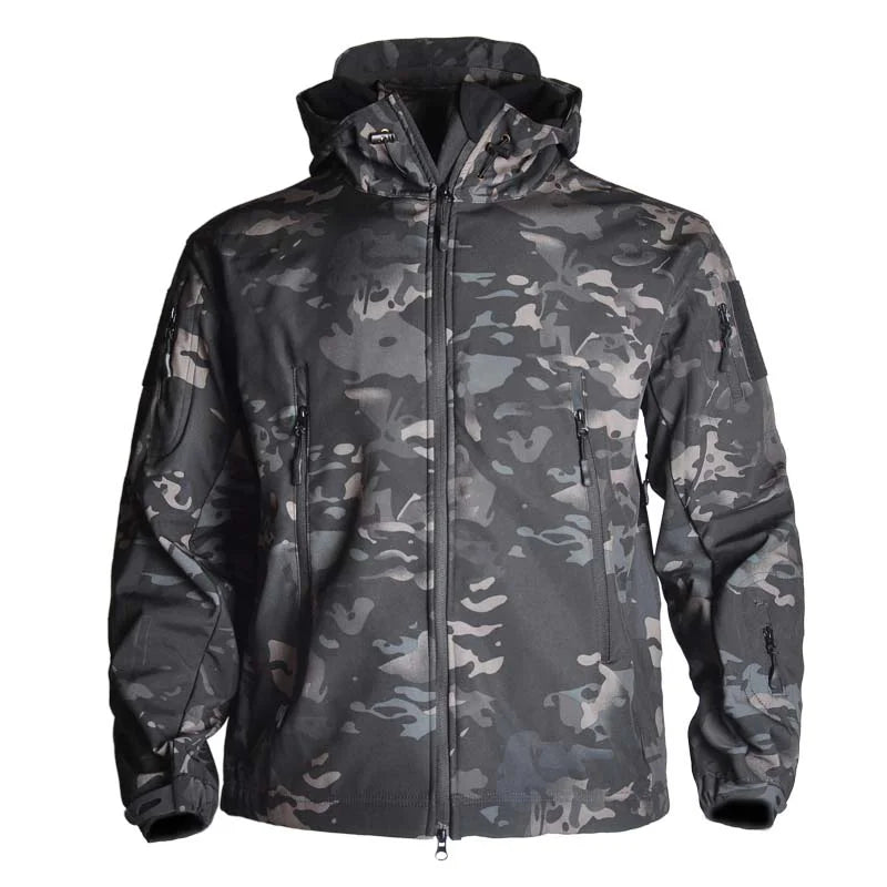 Tactical Winter Set Men's Outdoor Windproof Waterproof Suit Multi-Pocket Soft Shell Hooded Jackets Sharkskin Work Pants