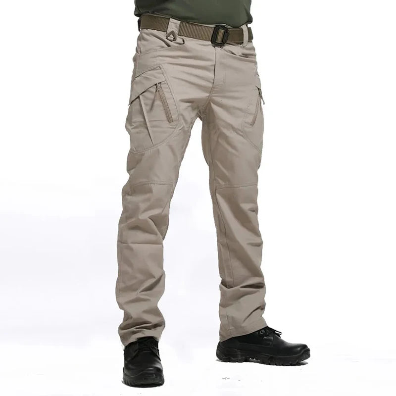 Classic Men's Tactical Pants Multi-Pocket Solid Color Stretch Slimming Outdoor Pants Spring & Autumn Casual Jogging Pants