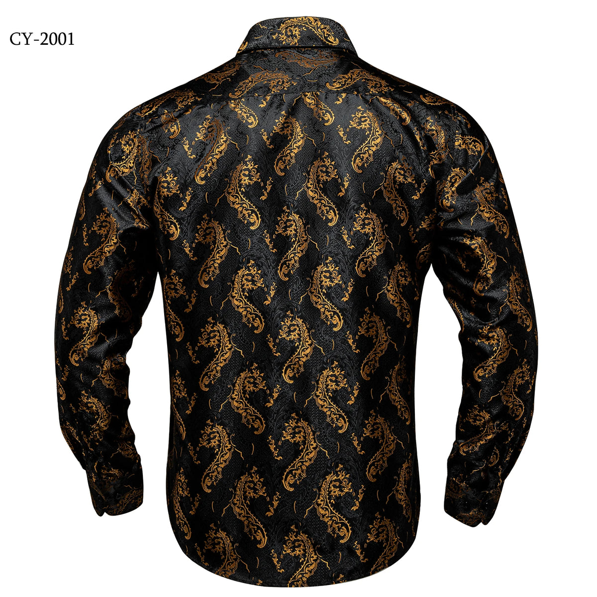 Brand New Men's Royal Blue Business Shirts Luxury Fashion Paisley Long Sleeve Turn-Down Collar Social Shirt Male Casual Blouse