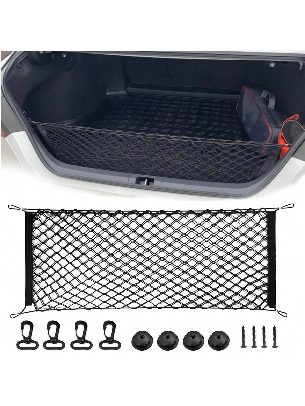 Car Trunk Fence Net Dog Isolation Protection Net Car Mounted Rear Seat Dog Safety Net Sturdy Elastic Pet Fence for Any Vehicle
