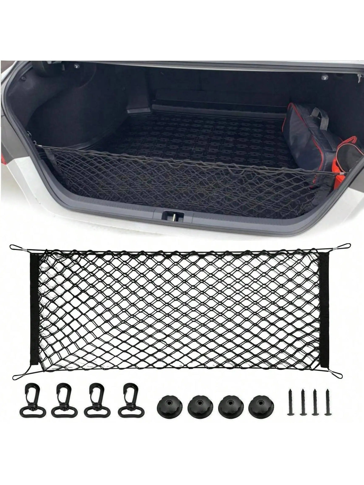 Car Trunk Fence Net Dog Isolation Protection Net Car Mounted Rear Seat Dog Safety Net Sturdy Elastic Pet Fence for Any Vehicle