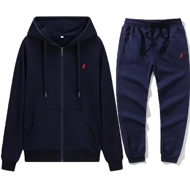 New Men's Fashion Classic Hoodie and Sweatpants Set, Suitable for Autumn and Winter, for Leisure, Fitness and Warmth