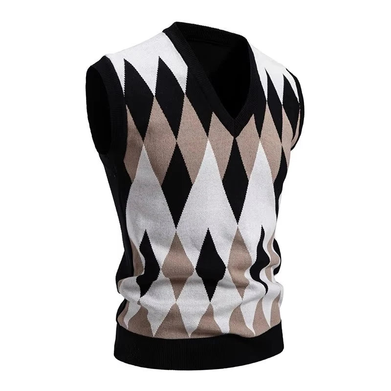 Mens Knitwear Sweatshirts V Neck Sleeveless Knit Vest Casual Slim Fit Pullover Knitted Sweater Lightweight Vests