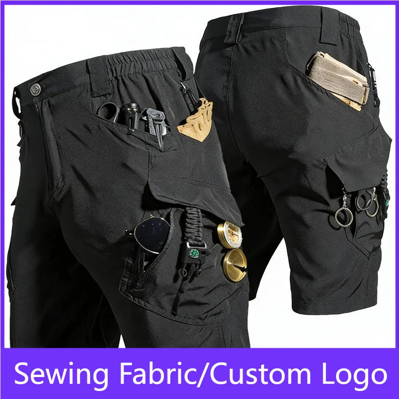 Men's Tactical Cargo Shorts Quick Dry Waterproof Multi-Pocket Outdoor Hiking Fishing Camping Summer Sports Lightweight Shorts