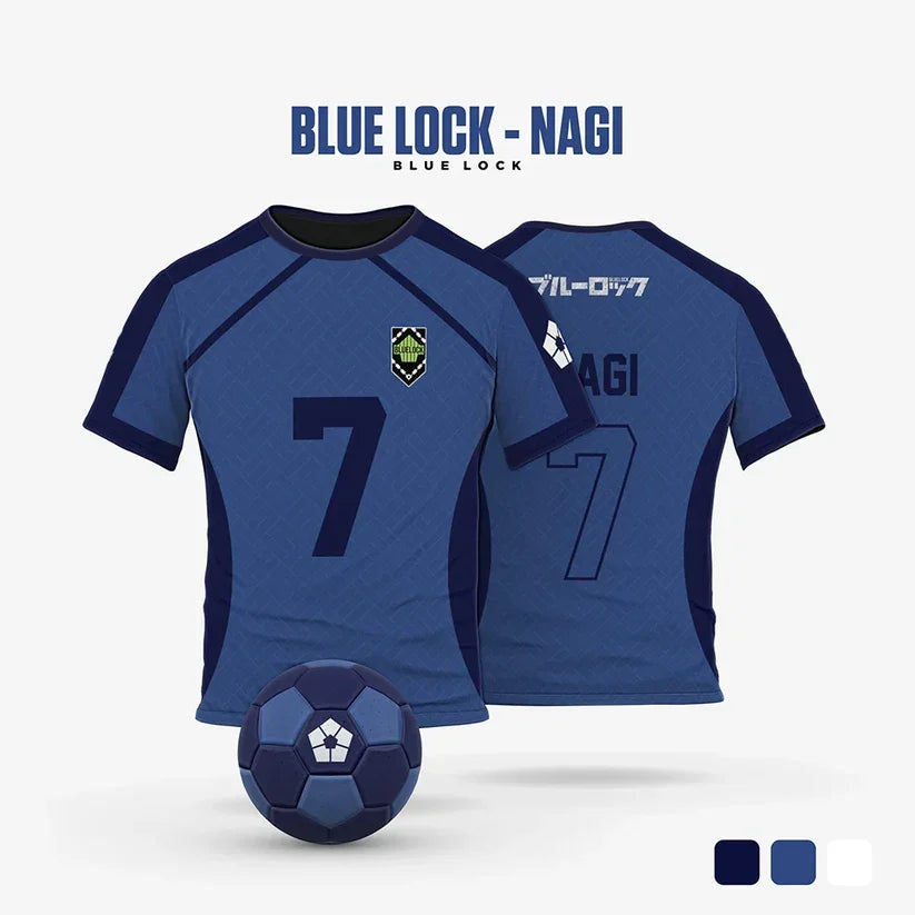 Anime Blue Lock Jersey 3D Print Nagi Soccer T-Shirts Men Women Short Sleeve Sports Tee Y2k Top Cosplay Blue Lock Football Top