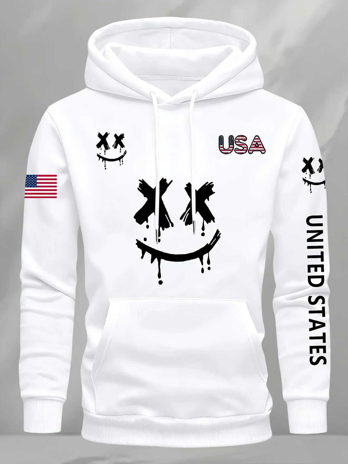 Autumn Winter Expression Print Men Women Long-sleeved Hooded Sweatshirt Daily Outdoor Vacation Fitness Casual Warm Sportswear