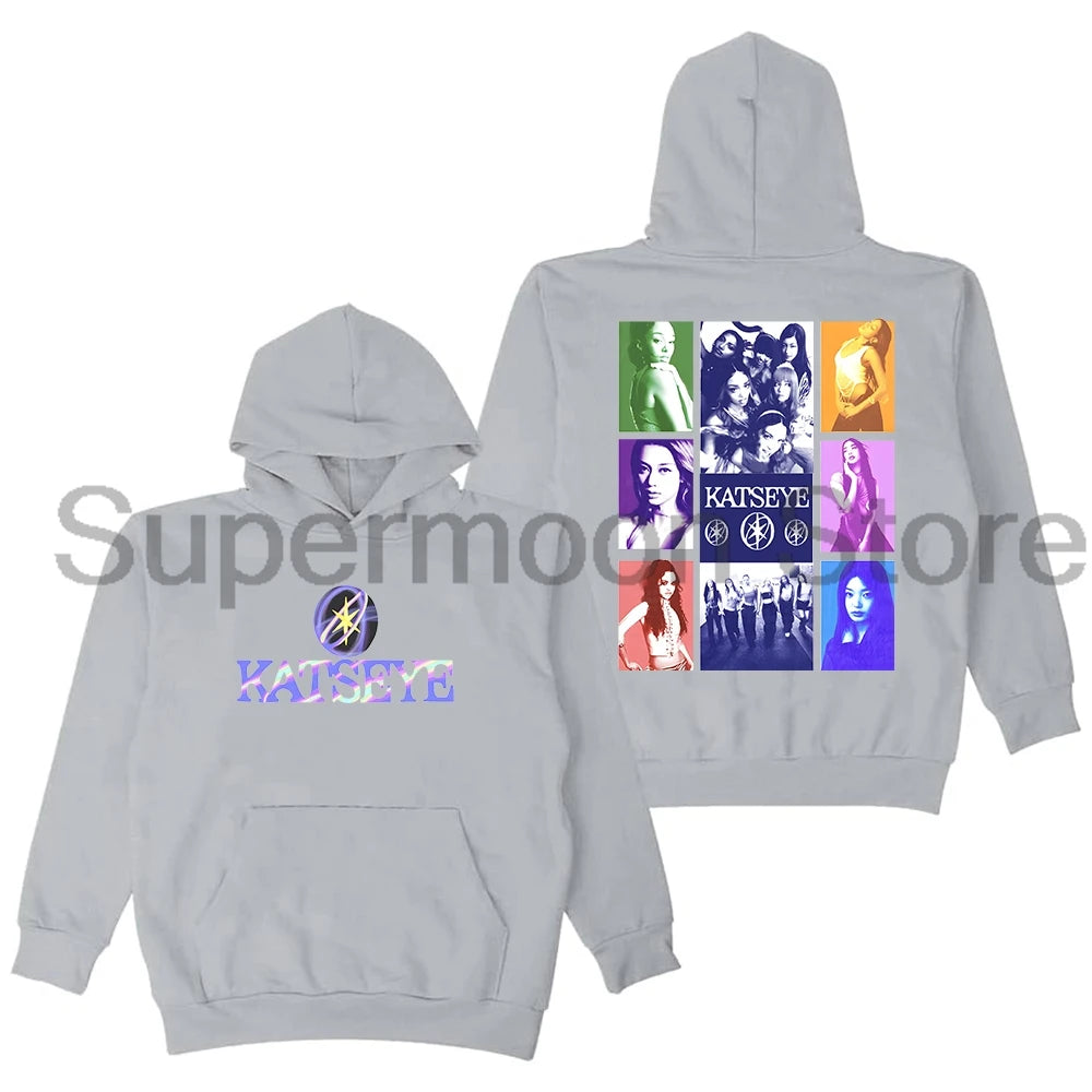 Kpop Katseye Merch Hoodie 2025 Beautiful Chaos Tour Long Sleeve Streetwear Men Women Hooded Sweatshirts