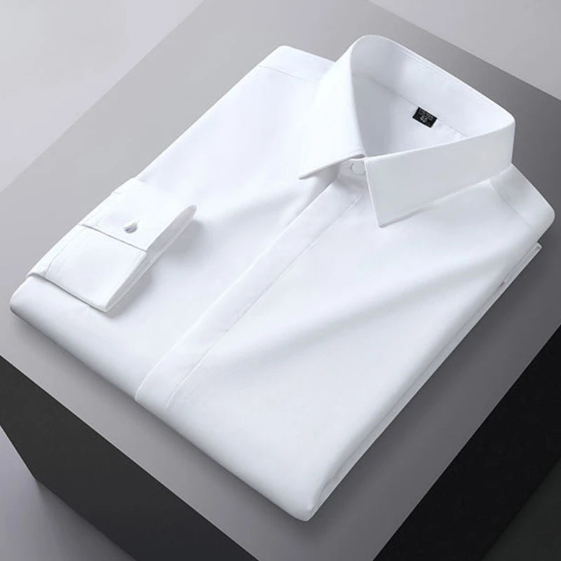 8XL Mens Shirts Long Sleeve Big Sizes Anti-wrinkle Business Men Shirt Long Sleeves Dress Shirts For Men Slim Fit Camisa Social