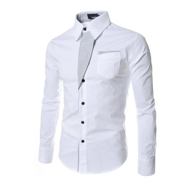 1pcs Men Long Sleeve Shirt Man Solid Color Thin Business Shirt Male Fashion Classic Basic Casual Shirt Coat Men's Slim Top M-3XL