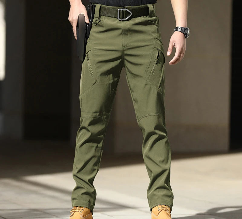 Men's Cargo Military Tactical Casual Trousers Softshell Elastic Spring Autumn Pants Hiking Camping Climbing Army Combat Running