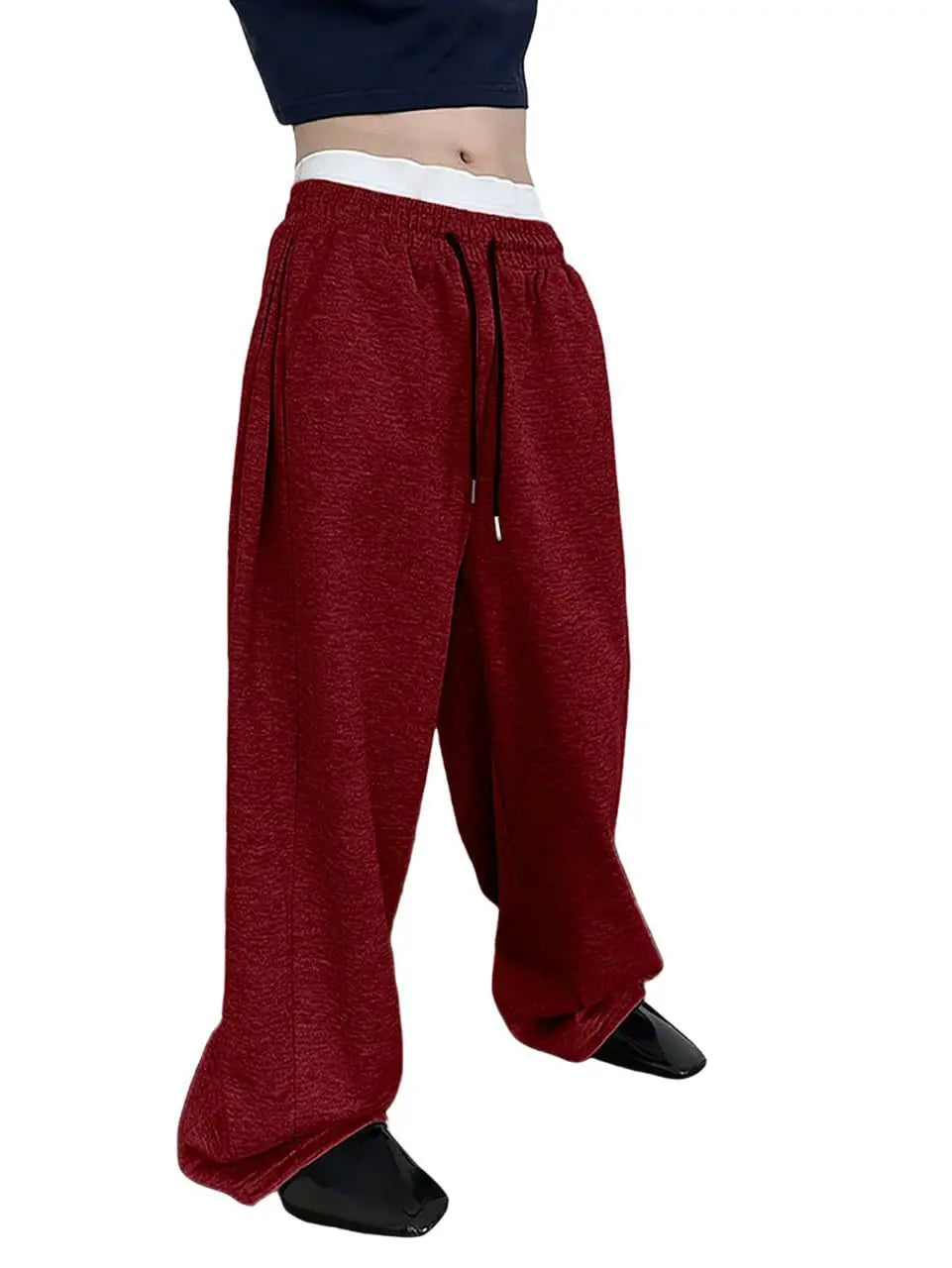 Y2k Harajuku Wide Leg Sweatpants Women Streetwear Baggy Oversize Gray Sports Pants High Waist Drawstring Casual Joggers Trousers