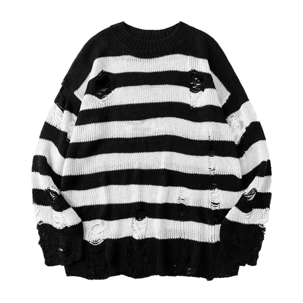 Men Sweater Hip Hop Women Sweater Pullover Knit  Chic Stretchy Anti-shrink Men Sweater