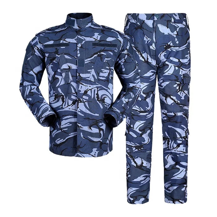 Military Uniform Navy Blue Camouflage Suits Outdoor Tactical Uniform Airsoft Clothing Military Tactical Gear Man Army Uniform