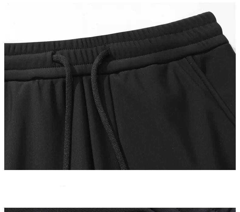 Big Size 9xl 8xl Winter Fleece Sweatpants Men Thicken Warm Jogger Pants Drawstring Elastic Zip Pockets Thermal Straight Trousers