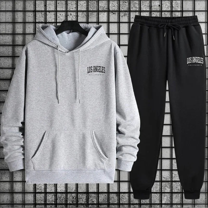 2025 Casual Tracksuit Hoodie + Sweatpants Men's Sportswear Autumn Training Sports Set Male Urban Fashion Warm Sweatshirt Outfit