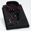 2026 Men's Long Sleeve Business Dress Shirts Solid Formal Button-Down Social Collar Camisa Elastic Anti-wrinkle Casual Men Shirt