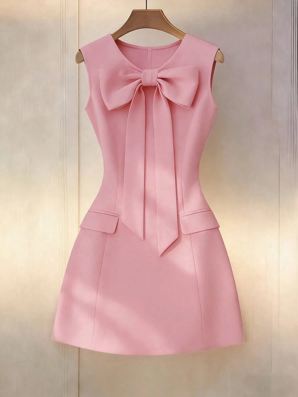 Elegant Lady's Dress with Simple Bow Design Sophisticated Minimalist Gown for Women