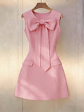 Elegant Lady's Dress with Simple Bow Design Sophisticated Minimalist Gown for Women