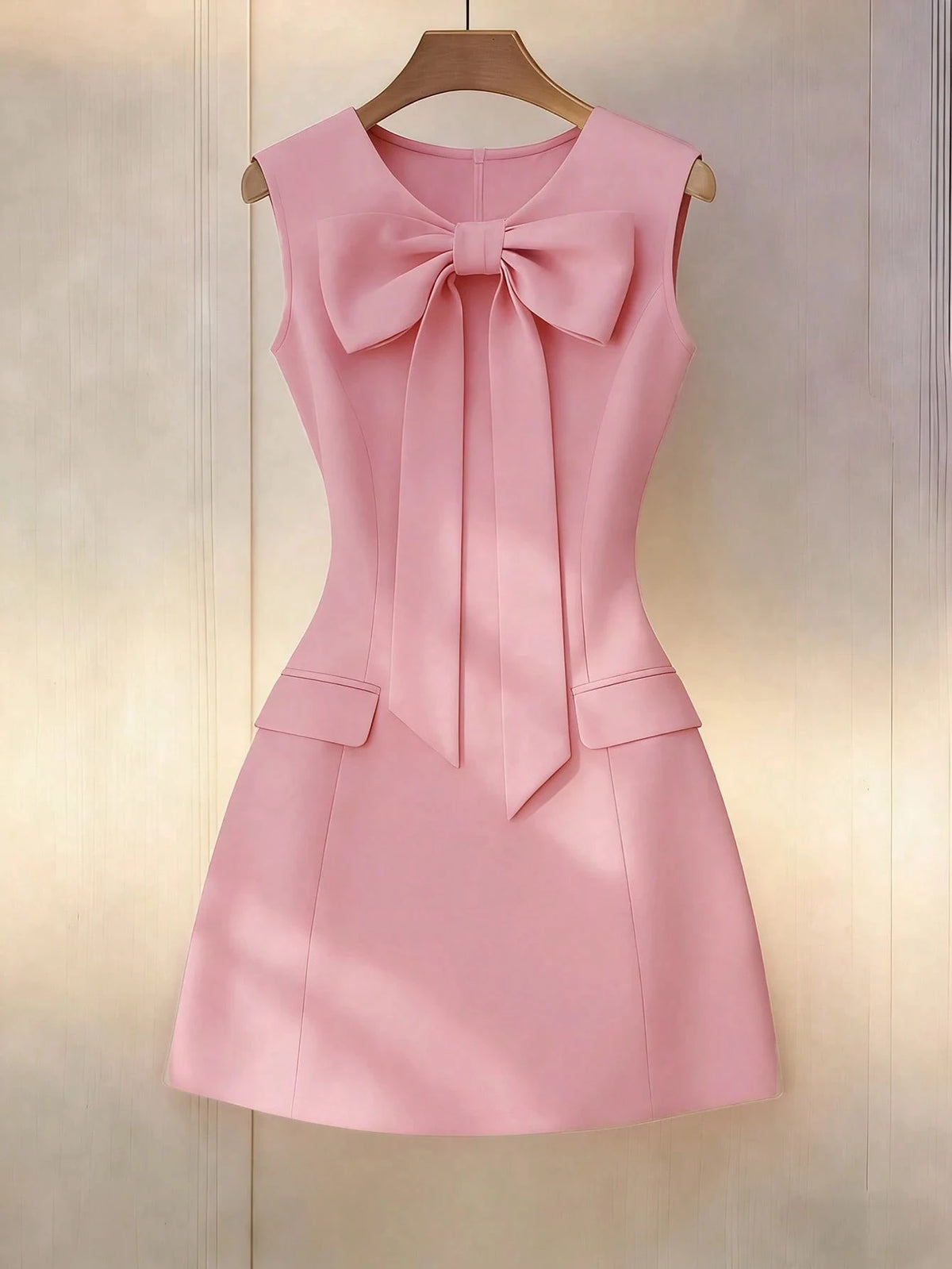 Elegant Lady's Dress with Simple Bow Design Sophisticated Minimalist Gown for Women