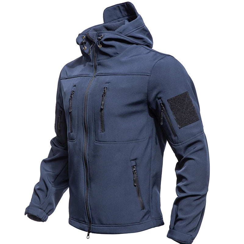 Autumn Winter Mens Army Tactical Jackets Men Softshell Warm Waterproof Action Jacket Men Mountain Ski Windbreaker Hooded Coats