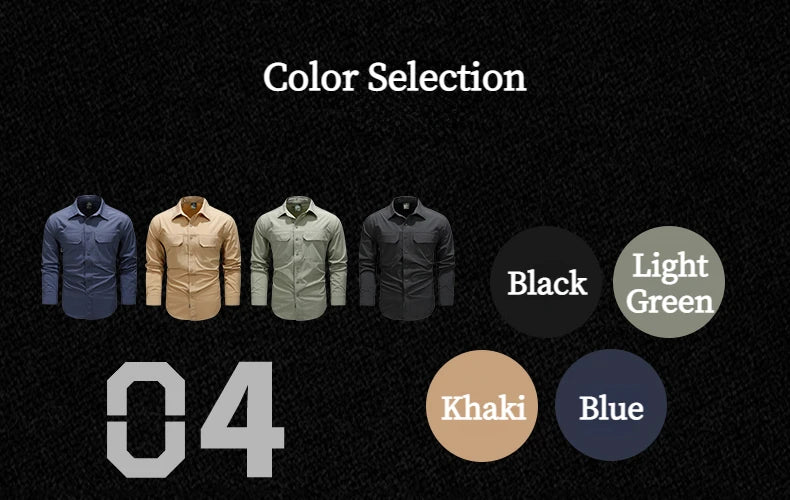 Spring Autumn Men Shirts Tactical Work Long Sleeved Shirt Men Outdoor Casual Breathable Quick Dry Camping Hiking Cargo Shirts