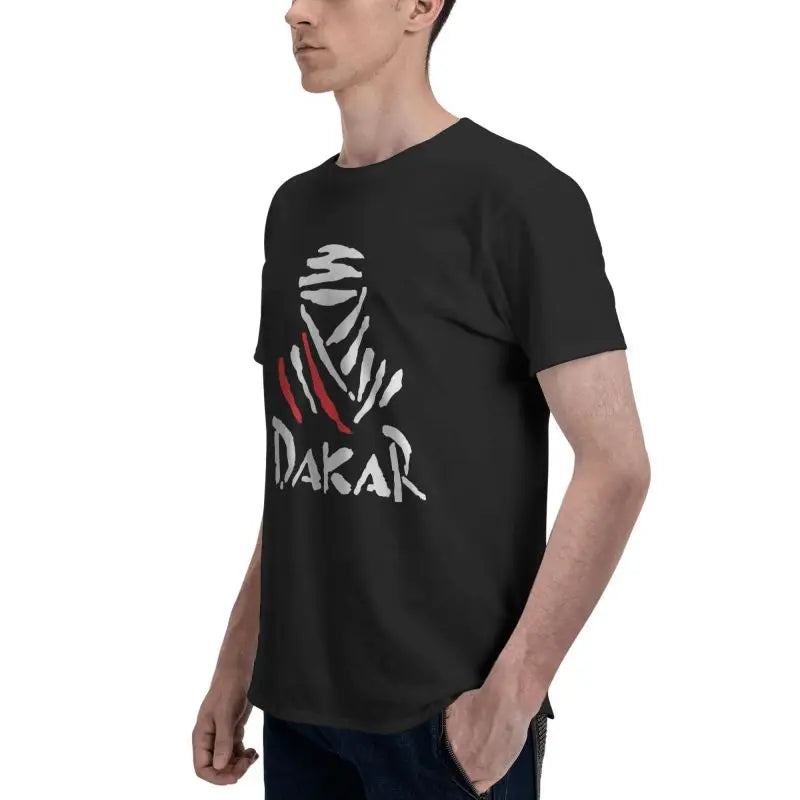 Motorcycle Dakar Rally Graphic Print T Shirt Men Large Size Cotton Casual T-shirts Summer Short Sleeve Tops Tees Streetwears