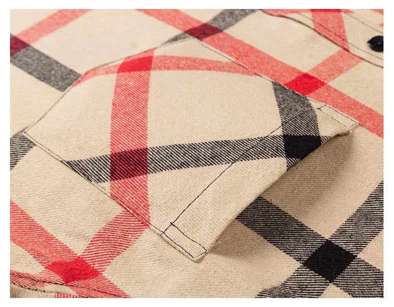 2024 Men  Regular Fit Soft Daily Casual Shirts Clothing Plus size Autumn Winter Fashion New Cotton Flannel Plaid Shirts