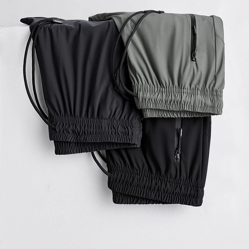 Men's Ice Silk Casual Shorts Summer Thin Quick Dry Breathable Sports 5-inch Pants Loose Plus Size Running Outdoor Beach Shorts
