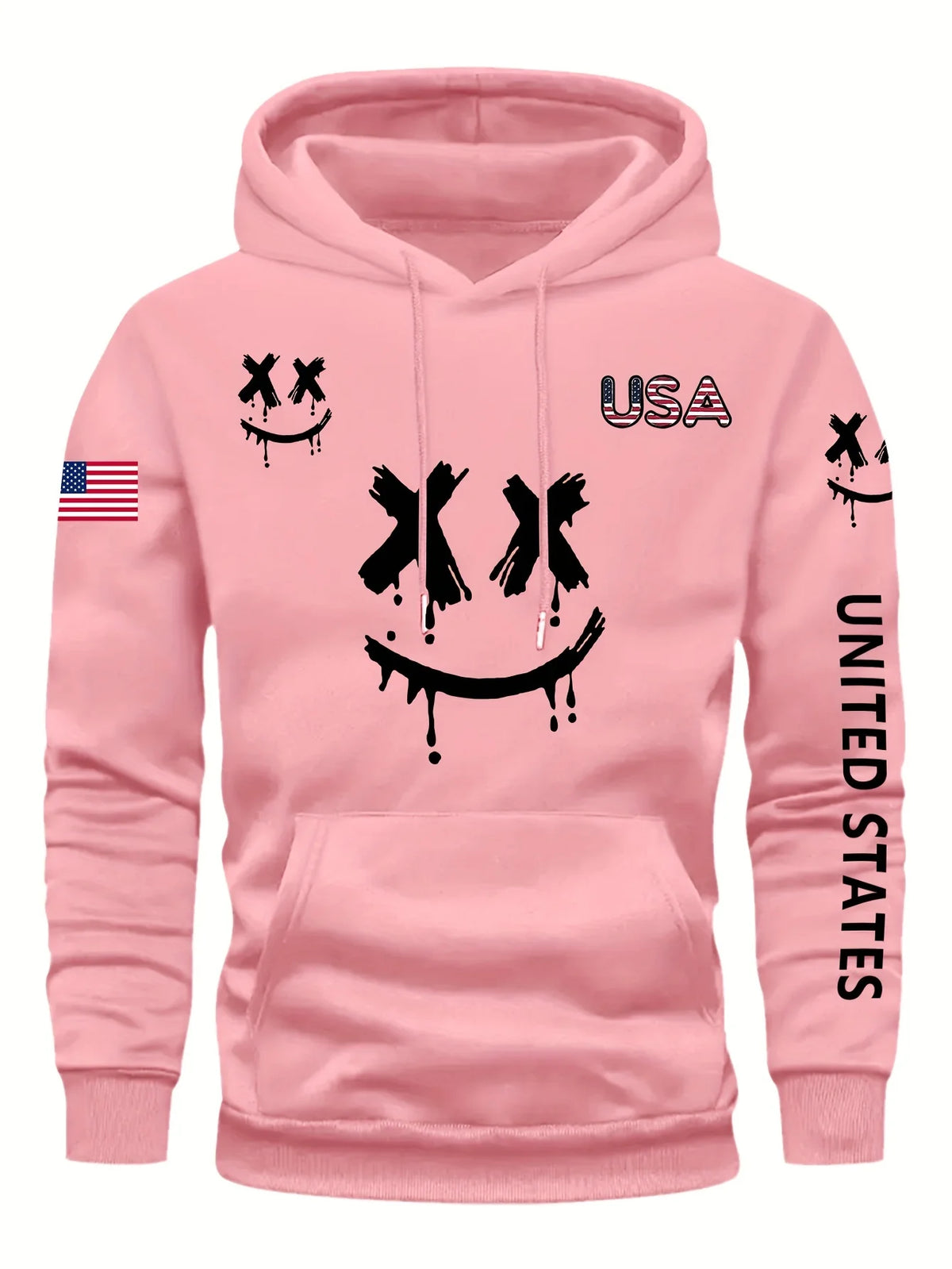 Autumn Winter Expression Print Men Women Long-sleeved Hooded Sweatshirt Daily Outdoor Vacation Fitness Casual Warm Sportswear