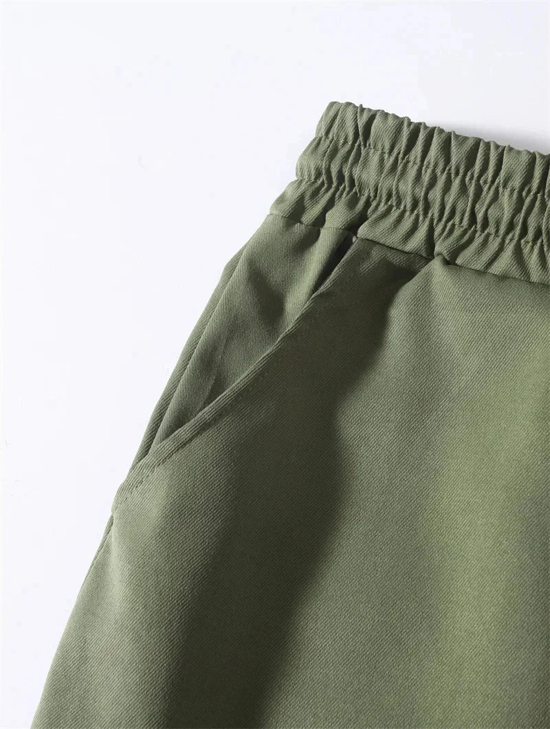 Spring Autumn New Cargo Pants Men's Fashion Sports Cargo Pants Solid Color Sweatpants Joggers Woven Pants Casual Male Trousers