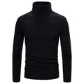 Men Pullovers Tops Turtleneck Sweaters Solid Knitted Full Sleeve Casual Regular Top Knit Thick Splice Slim Fit Autumn Winter