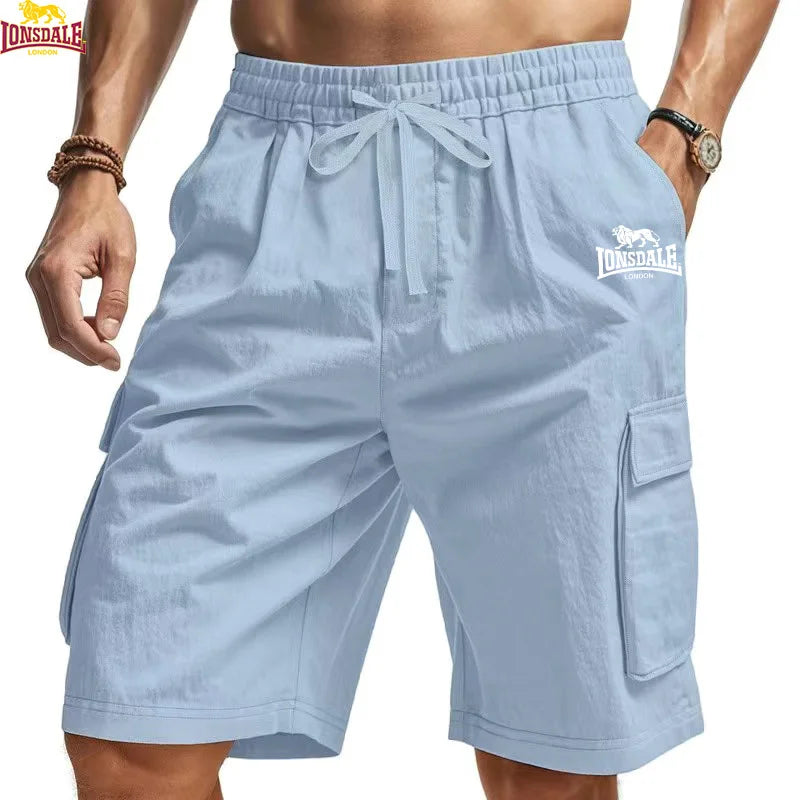 New LONSDALE Loose Men's Shorts - Oversized Multi Pocket Casual Swimsuit - Summer Fashionable and Comfortable Pants