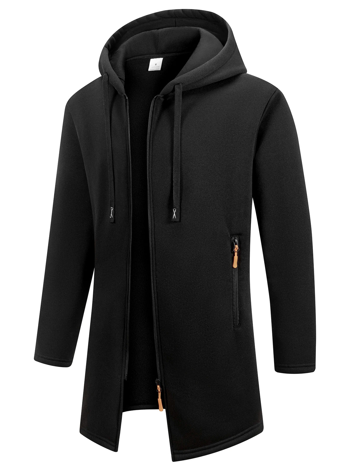 Autumn Winter Warm Fleece Zipper Jacket Men's Long Sleeve Sweatshirts for Men with Zipper Hooded Jacket Coat Warm Streetwear