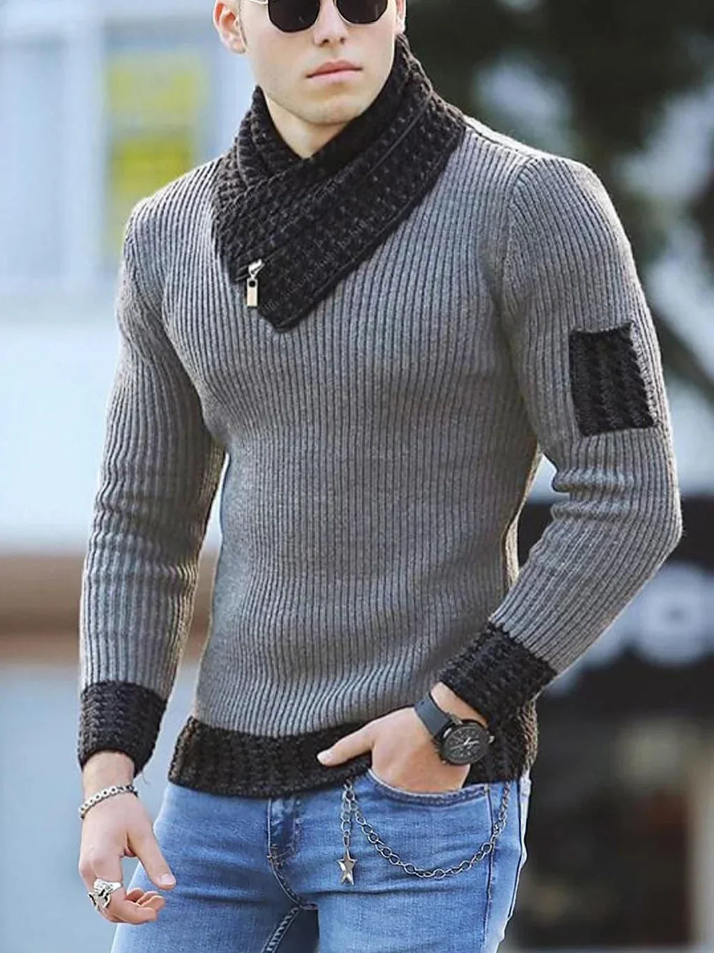 Customizable Turtleneck Winter Fashion Vintage Style Sweater Male Slim Fit Warm Pullovers Knitted Wool Sweaters Thick Top Men