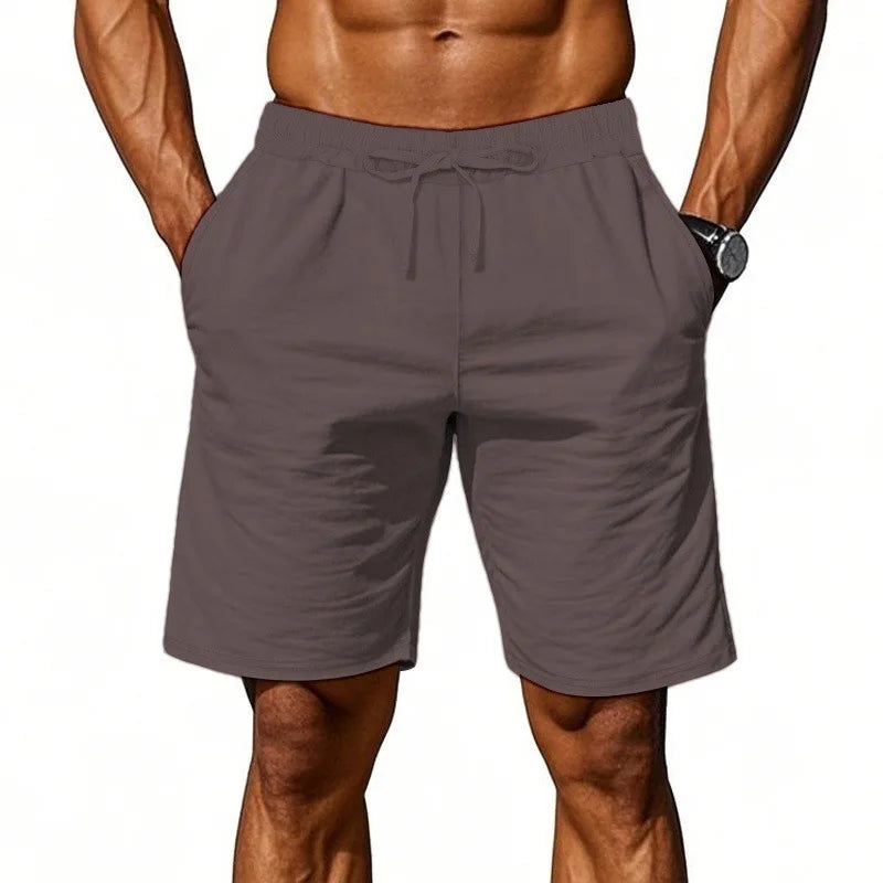 Pure Linen Shorts for Men 2025 Summer New Fashion Solid White Loose Holiday Shorts Man Casual Plus Size Button Fly Short Pants